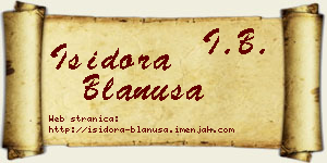 Isidora Blanuša vizit kartica